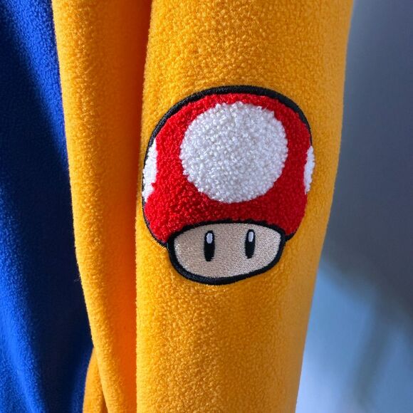 Nintendo Super Mario Icons Fleece Jacket Pullover Mens 3XL Color Block Box Lunch - Picture 10 of 15